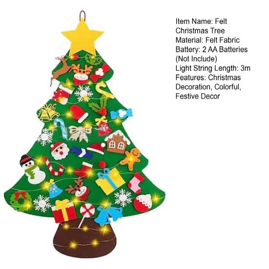 Felt Christmas Tree for Toddlers with Lights DIY Games Kids