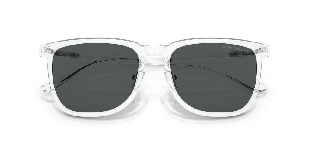 Emporio Armani Lens Width 0EA4255D Sunglasses, Unisex, Frame/shiny Crystal, Lens/dark Grey, 56mm,