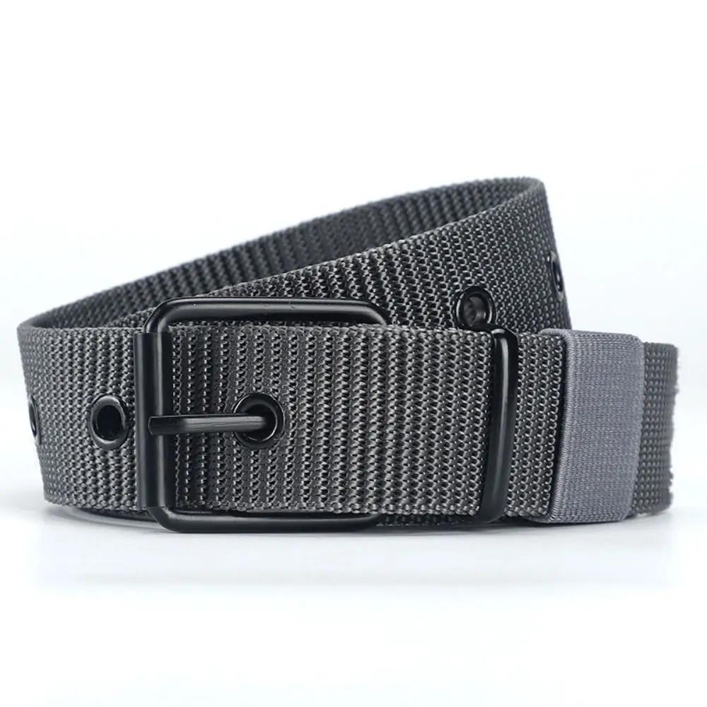 Versatile Simple Nylon Canvas Braided Belt Casual Luxury Design Weave Waist Band Pin Buckle Waistband For Man
