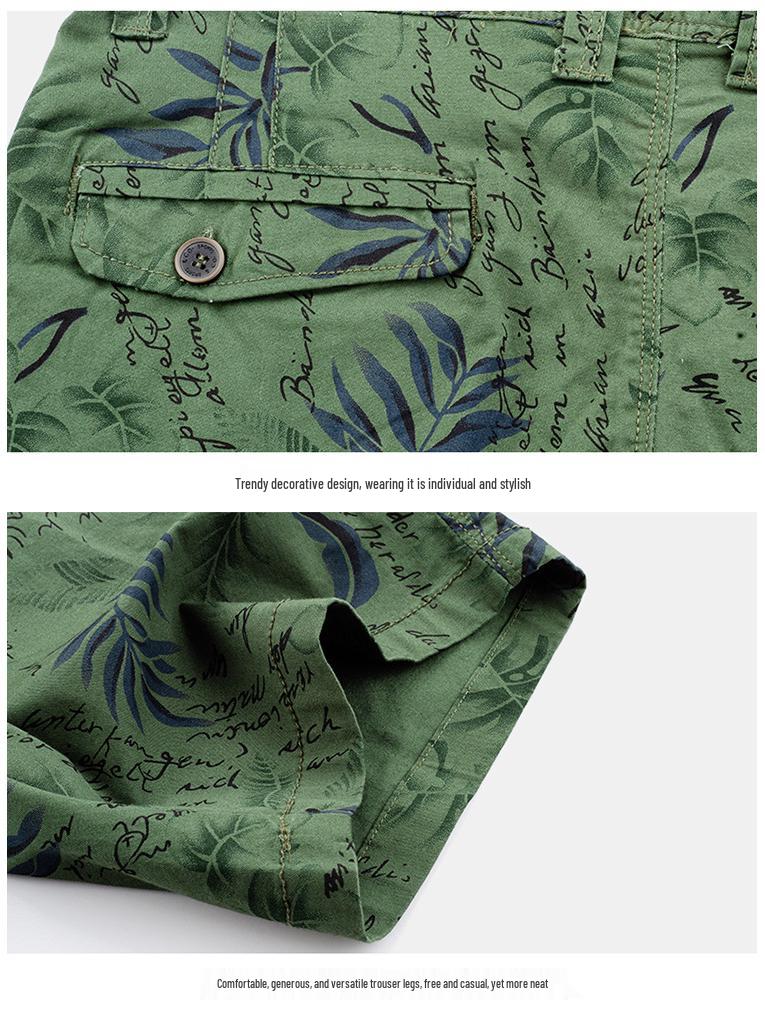 Men's Trendy Patterned Workwear Shorts: Fashionable & Versatile Summer Style