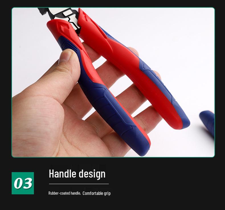 Industrial Grade Multi-Function Needle-Nose Pliers with Wire Cutters, Diagonal Cutters, and Hammer
