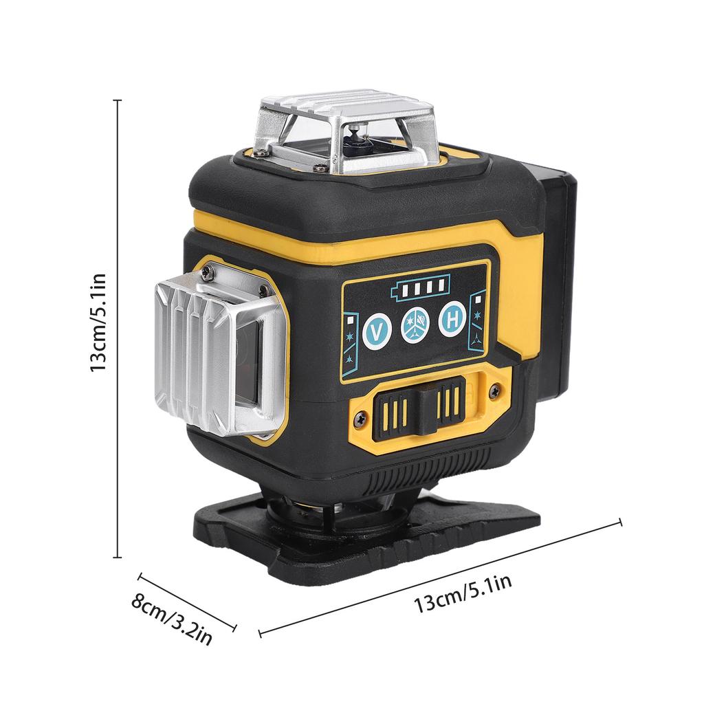 16 Lines Laser Level 3° Self-leveling Machine 4D Green Cross Line Laser Level Powered Rechargeable Lithium Battery Leveling Tool