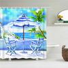 Sunlight Beach Waterproof Fabric Shower Curtains 3D Printing Palm Tree Bath Curtain For Bathroom Bathtub Decoration With Hooks