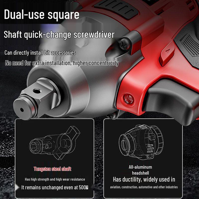 Brushless High Torque Rechargeable Lithium Battery Impact Wrench for Scaffolding, Woodworking, and Auto Repair.