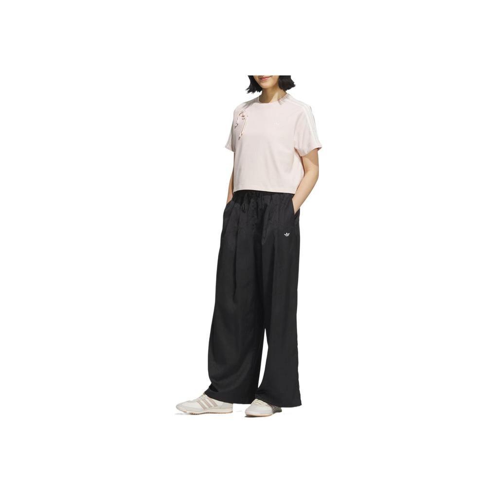 Adidas Originals Comfortable Soft Skin-Friendly Fashion Sports Long Pants Women Bottoms Black KB6406