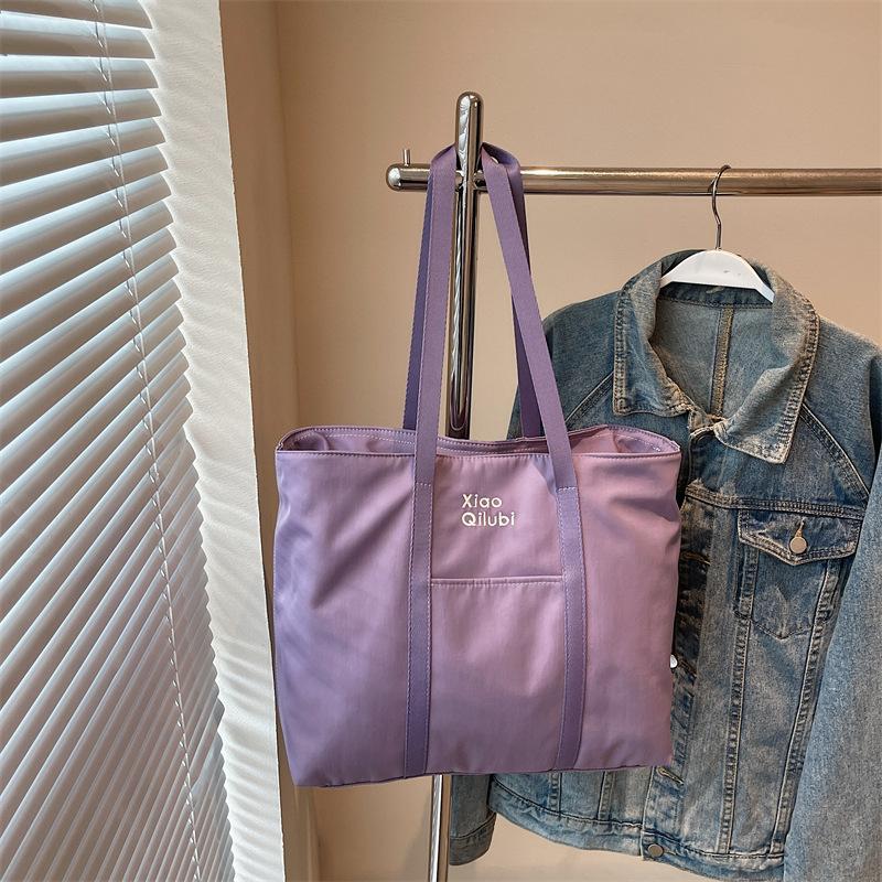 Casual Simple Large-capacity Canvas Bag Women's New Fashionable Versatile Shoulder Tote Bag Class Bag