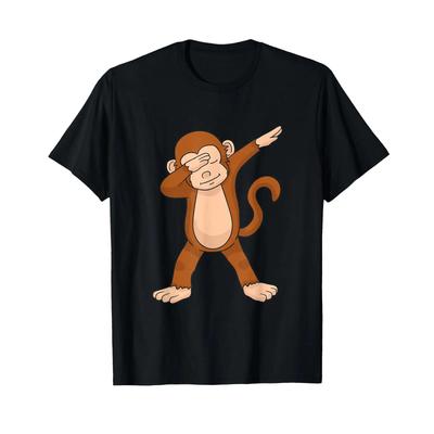 Dabbing Monkey Funny Dab T Shirt Vintage Slightly Streetwear Stretched Top For Everyday Wear Designer Clothes Homme
