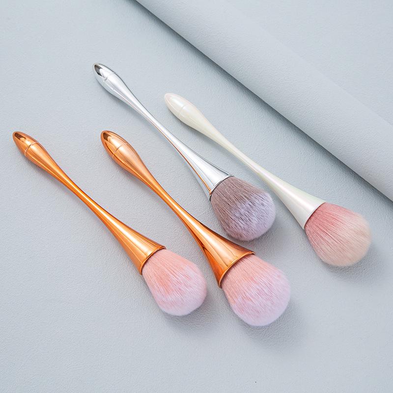 Rose Gold Small Waist Loose Powder Blush Brush - Soft Bristles Beauty Tool