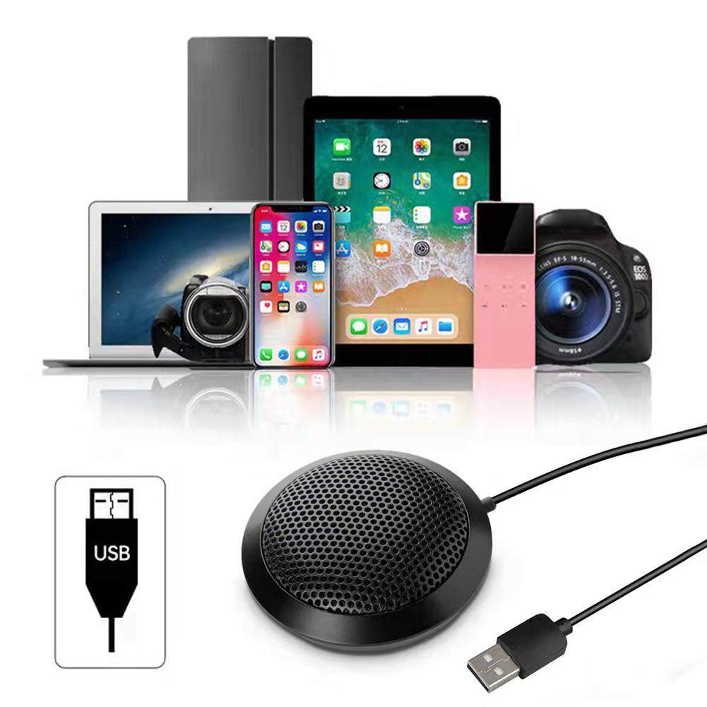 USB/3.5mm Conference Microphone Plug&Play Omnidirectional Condenser PC Microphone Desktop Computer Mic for Online Meeting/Class