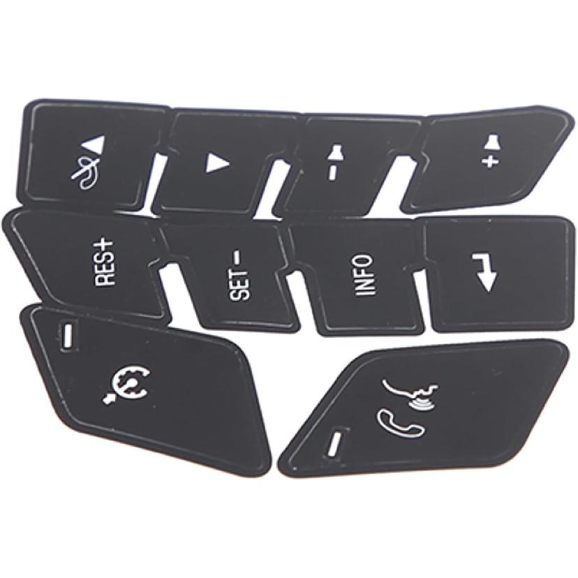 Button Stickers Repair Kit for Chevy Corvette C6 2005-2013, Direction Controller Panel Button Repair Decals Stickers, Steering Wheel Controls L&R Steering Wheel Control Bu