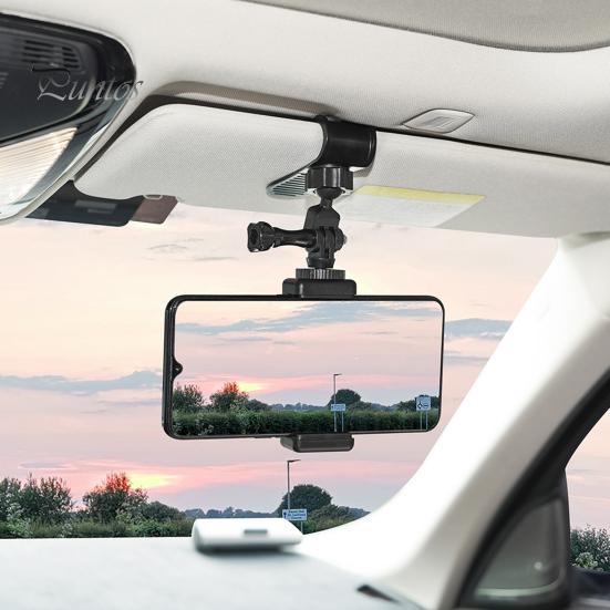 Suport pentru cameră pentru parasolar auto Rotație de 360 de grade Blocare anti-alunecare Suport video Vlog rezistent la șocuri Suport pentru cameră sport pentru GoPro pentru Osmo Pocket 3