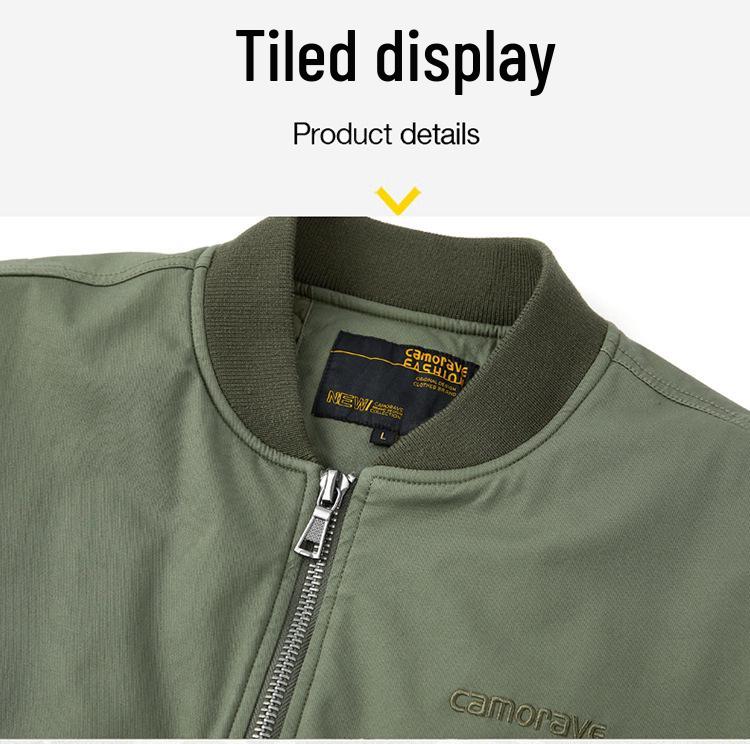 Herren Plus Size Lockere Baumwoll-Baseballjacke - Herbst/Winter Pilot Style Oberbekleidung.