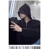 Men S Hooded Half Zip Knit Sweater Loose Warm Casual Pullover