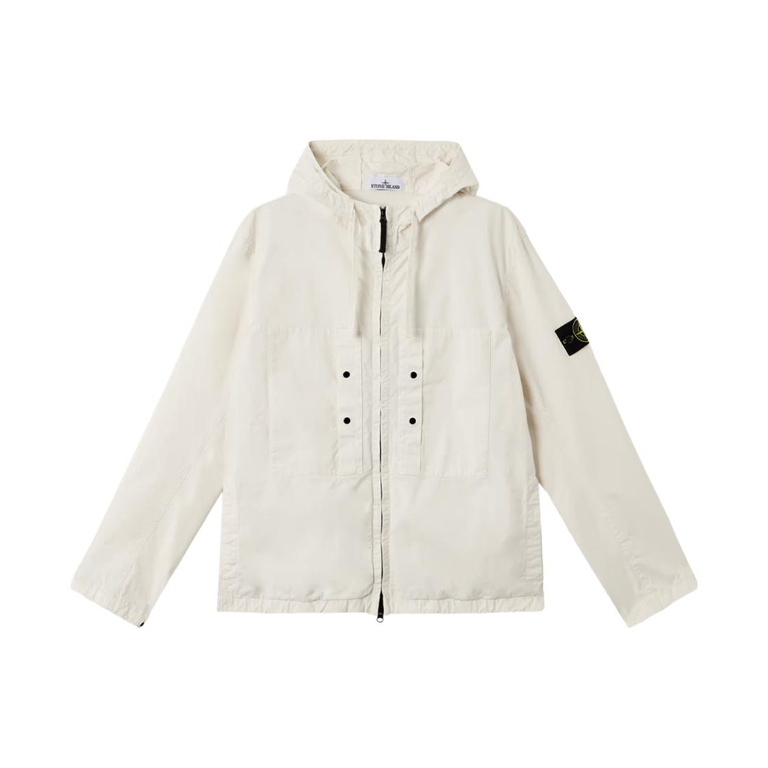 Stone Island Men's Ivory Solid Color Zip-Up Hooded Long Sleeve Jacket Jackets K1s1541000-91S0010-V0093 Cm