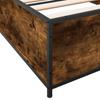 Bed Frame in Smoked Oak Finish 75 x 190 cm Made of Engineered Wood and Metal