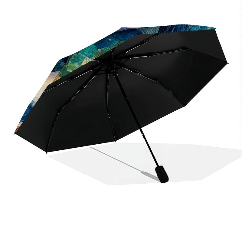 1 PC Automatic Folding Umbrella - Elephant Pattern, Portable & Foldable Design with 8 Ribs, Christmas Birthday Gifts