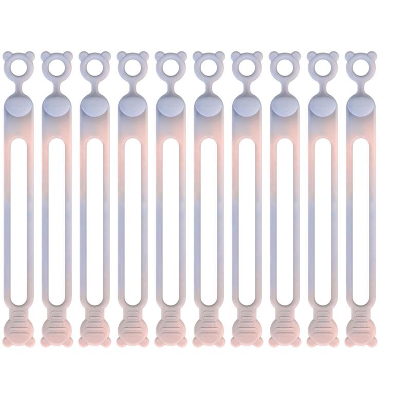 10pcs Silicone Cable Ties Self-Locking Cable Holder Colorful Flexible Cable Winder Wire Organizer For TV Charging Cable Storage