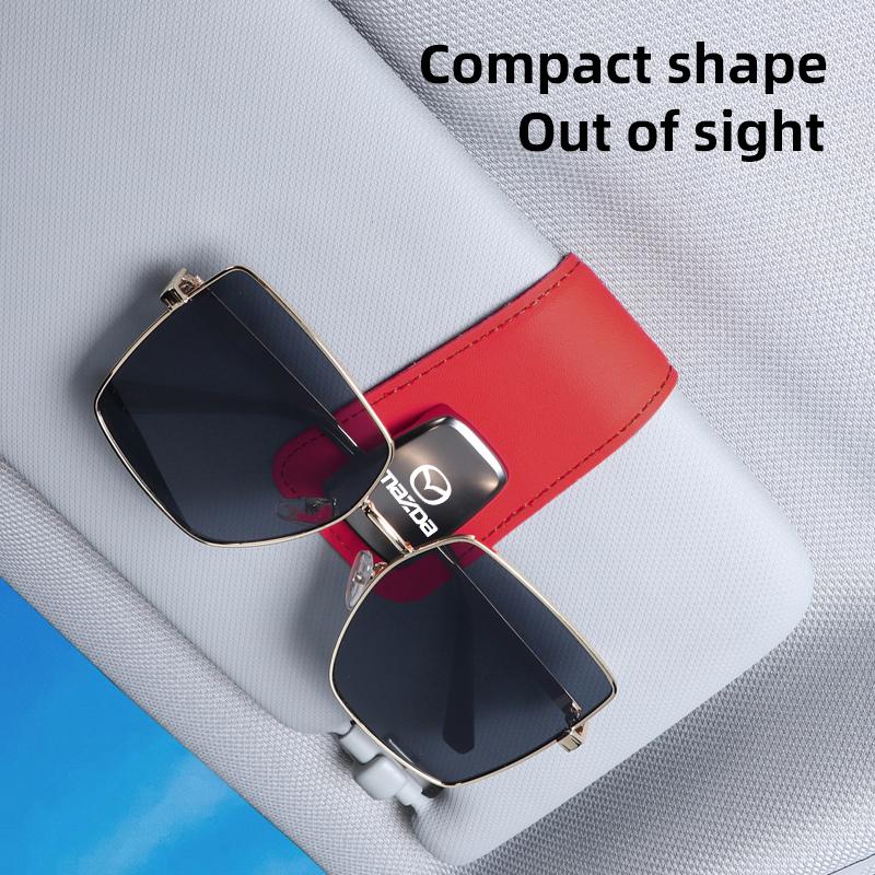 

2025 Hot Car Sun Visor Sunglasses Holder PU Leather Glasses Clip For Mazda CX5 CX3 CX9 MX5 Atenza Demio Auto Interior Receipt Ca