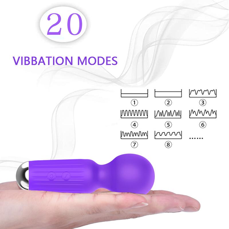 20 Speed Powerful Mini AV Magic Wand Vibrator G Spot Clitoris Stimulator USB Rechargeable Massager For Adult Women Sex Toys