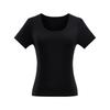 Women's White Slim-Fit U-Neck Short-Sleeve T-Shirt - Versatile, Stylish, Solid Color, Summer Essential