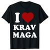 Ich liebe Krav Maga MMA Selbstverteidigung aus Israel T-Shirts Herren T-Shirt 100% Baumwolle Locker Übergröße Rundhalsausschnitt Hip Hop T-Shirt