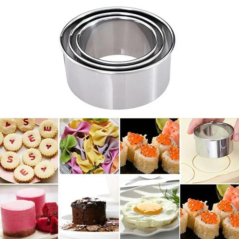 3 Stück Edelstahl Runde Keksform Teigtaschenhautschneider DIY Gebäck Kuchen Backwerkzeug Küchengerät Für Süße Leckereien