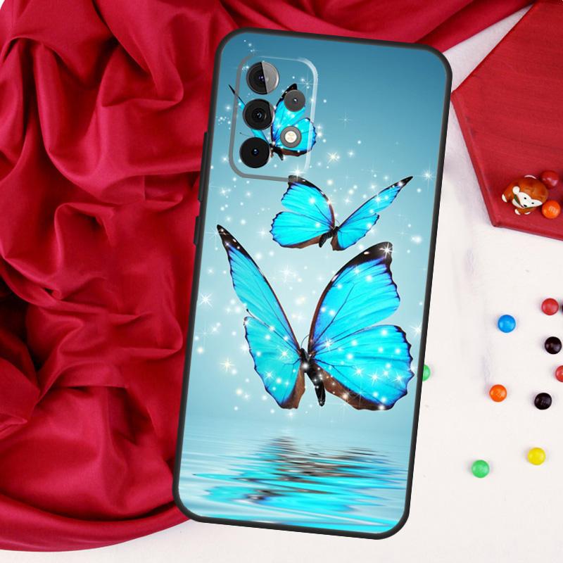 Luksusowy Niebieski Motyl Motyle Dla Samsung Galaxy A15 A55 A53 A33 A35 A22 A32 A52 A54 A34 A14 A56 A36 A26 A16 A05 A06 Etui