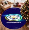 Tappeto Rotondo con Motivo Calcio Manchester FC, Tappetino Interno/Esterno, per Picnic, Sala Giochi, Camera da Letto, Ufficio, Soggiorno, Tappeto Decorazione Casa, Regalo di Compleanno