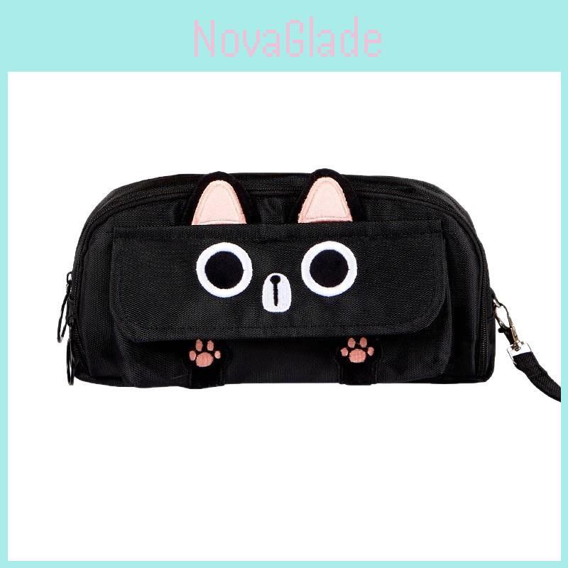 Cat Ears Pencil Case With Embroidery And Large Capacity For School Supplies