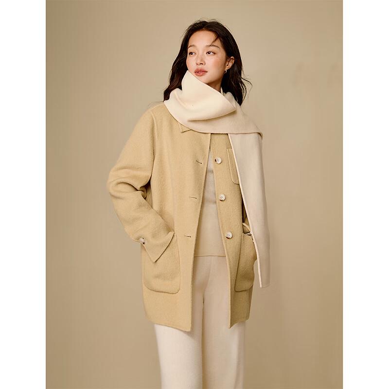 INMAN Women's Alpaca Blend Double-faced Wool Shirt Jacket