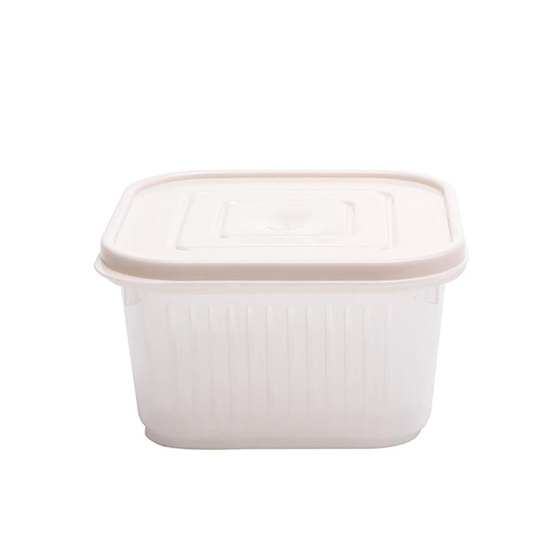 

Двойной слой дренажной корзины для мяса, лука, имбиря, прозрачный контейнер для хранения продуктов, овощей, фруктов, холодильник, ящик для хранения