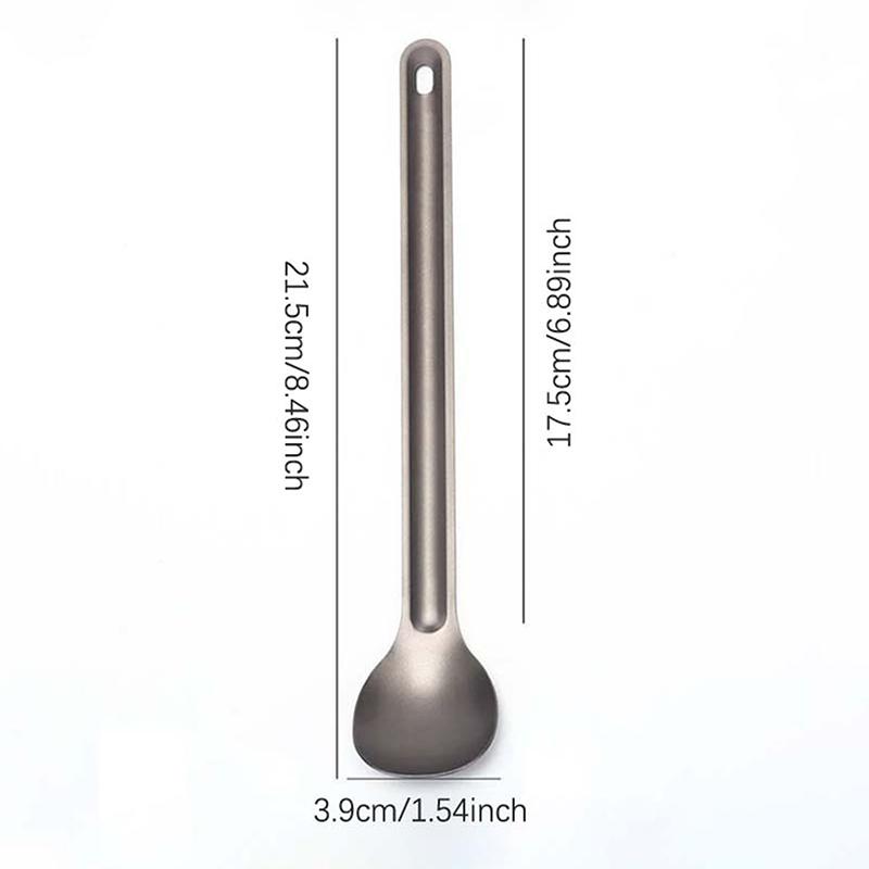 1Pc Titanium Spoon Long Handle Spoon Outdoor Camping Tableware