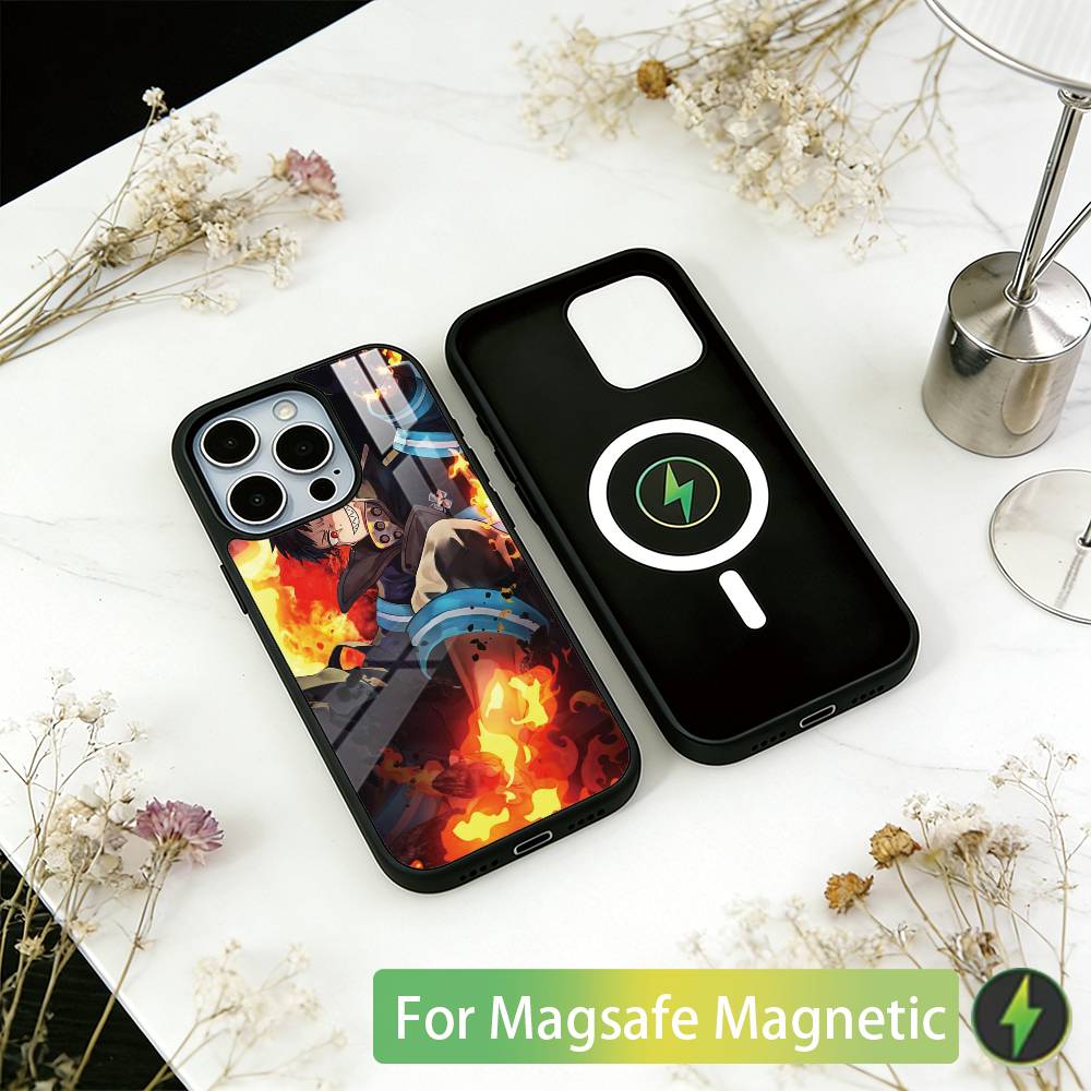 Fire Force Shinra Kusakabe Phone Case For iPhone17,16,15,14,13,12,11 Plus,Pro Magnetic with Magsafe Wireless Charging