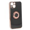 Mobile Phone Case for Iphone 13 with Rose Gold Glitter Plated Ring Stand Ultra Thin Flexible TPU Phone Protective Case