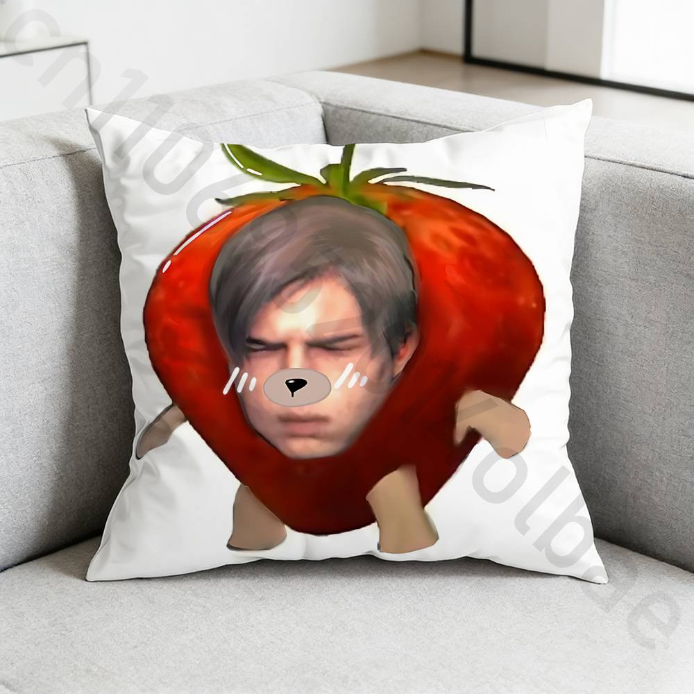 RResident Evil Leon Kennedy Pillow Case Antidustmite Pillowcase Invisible zipper silky short plush Sofa cushion cover