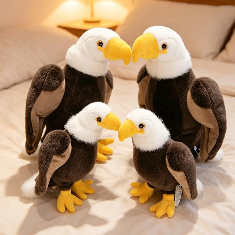 Favorite Toy Girls Golden 22/35Cm Simulation American Sea Eagle Plush Toys Soft Stuffed Animal Lifelike Birds Eagle Home Decor For Gifts