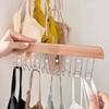 Suit Clothes Hangers 8 Hooks Multifunctional Wooden Hanger Saving Caps
