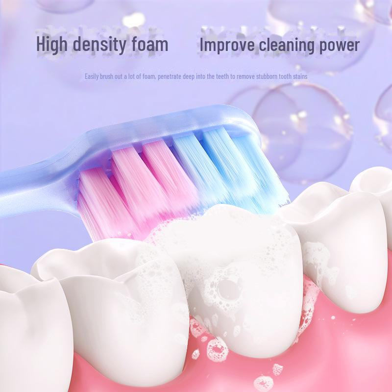 Five-Pack Soft-Bristled Toothbrushes with Tongue Scrapers - Premium Quality for Home Use