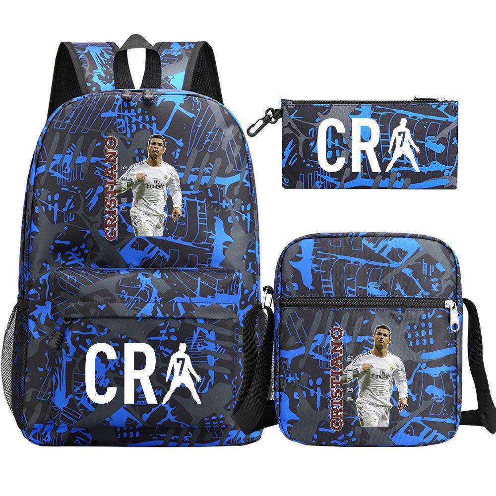 Lionel Messi · Peripheral Printed School Bag Three-Piece Pencil Case Shoulder Bag Backpack