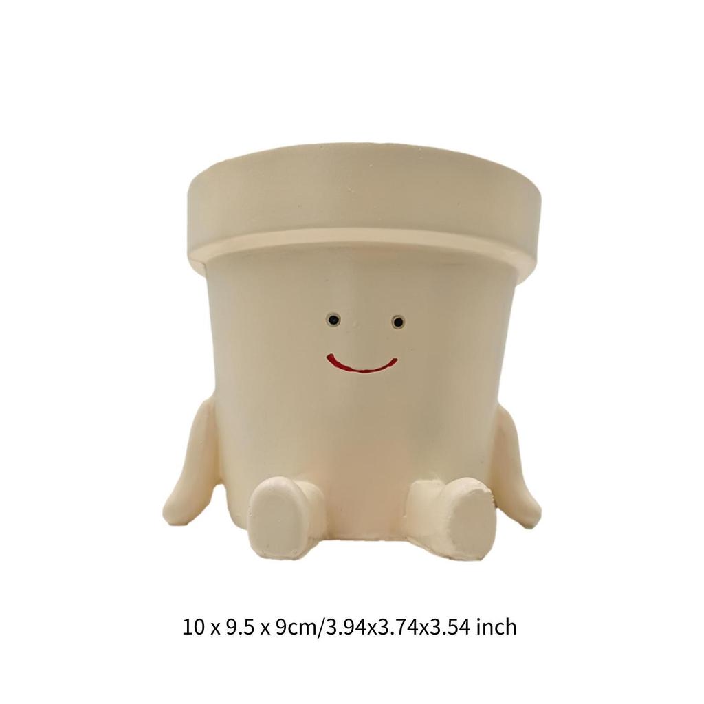 Adorable Smiling Face Plant Pot for Home and Garden Decor