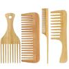 Natural Bamboo Wooden Hair Combs Anti-Static Afro Fork Comb Wide Tooth Combs Rat Tail Hair Brush Women Barber Styling Tools