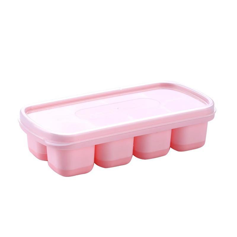 Silicone Ice Cube Tray with Soft Bottom, Mini Ice Mold for Freezer and Storage