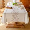 Embroidery Explosion Amazon Household Wear-Resistant Table Cloth Plant Flower Small Fresh Decorative Rectangular Table Cloth