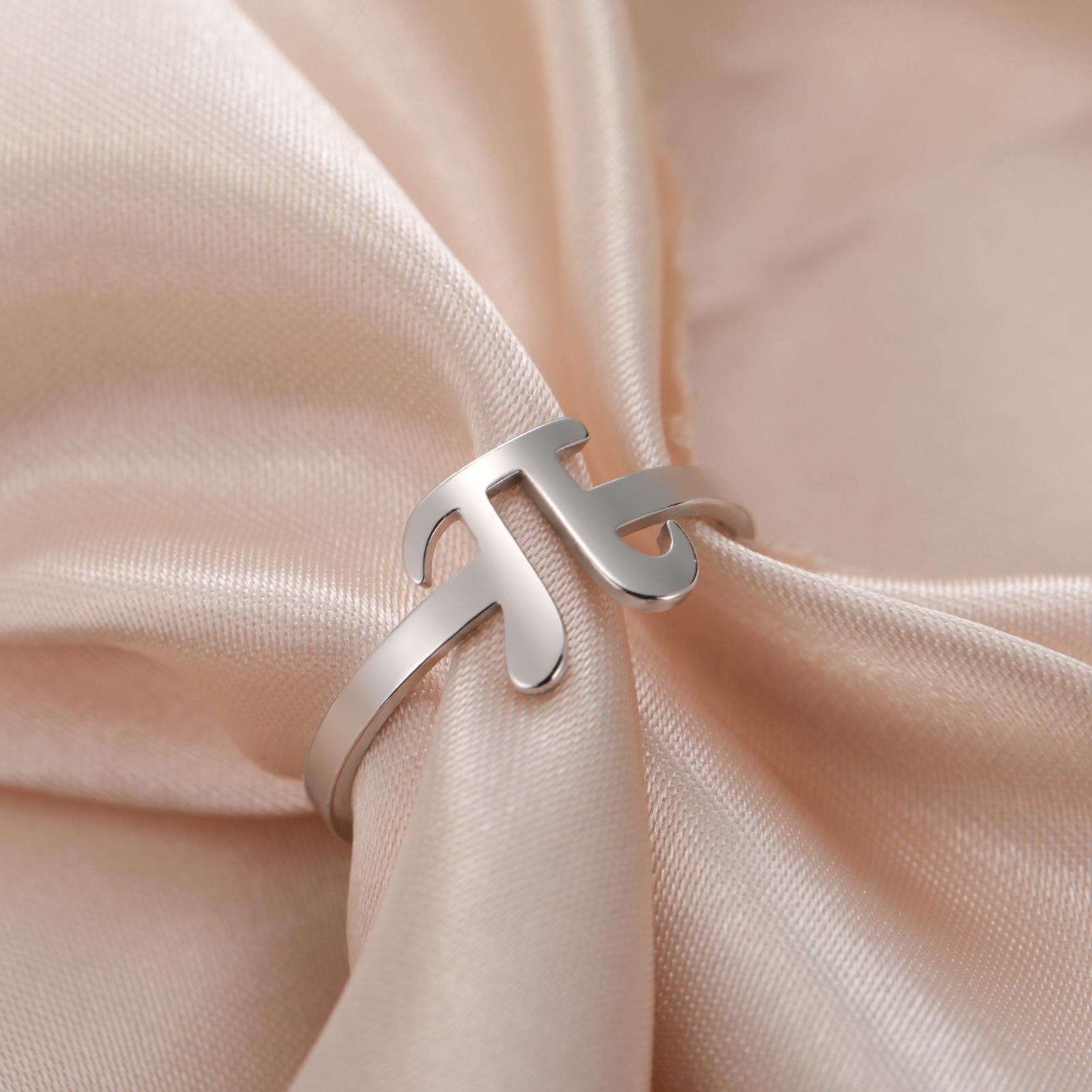 

Геометрические кольца с греческим символом для женщин, любителей математики, кольца из нержавеющей стали с геометрией, ювелирные изделия, подарки на вечеринку