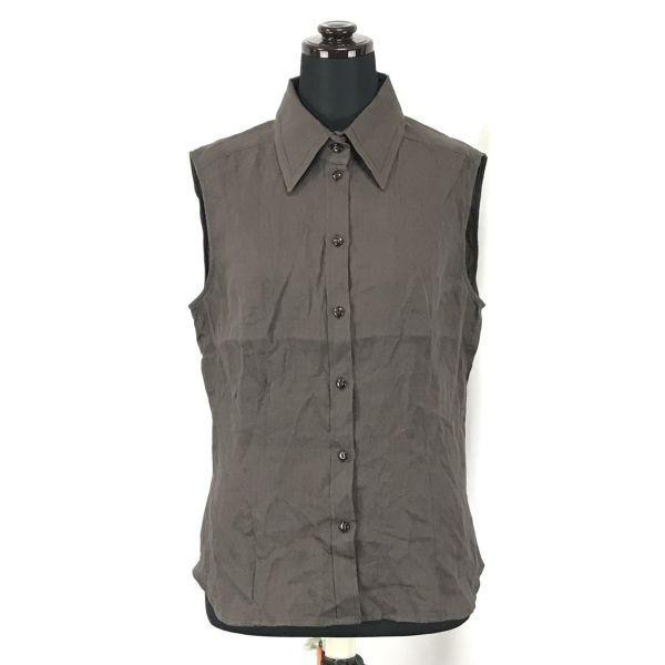 

Max Mara / 100% Linen Vest / Sleeveless Shirt [Women s 38 / Brown Tone] Tops / Shirts / Vest(USED)