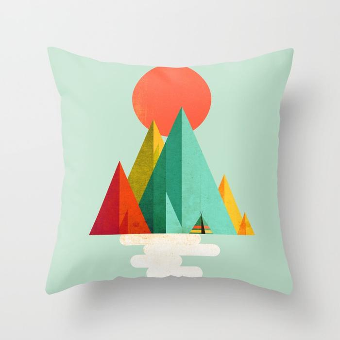 New Minimal Lines Abstract Pillowcase Sun Mountain Cushion Cover Home Sofa Chair Decor