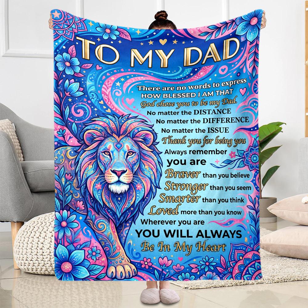 Love Letter Dad Blanket Soft & Cozy Great for Bed Picnics Office Four Seasons Universal Playful Design Gifts For Family Or Friends