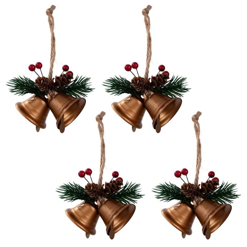

4 Pcs Christmas Tree Bells Ornament Christmas Tree Decorations For Party Wedding золотий