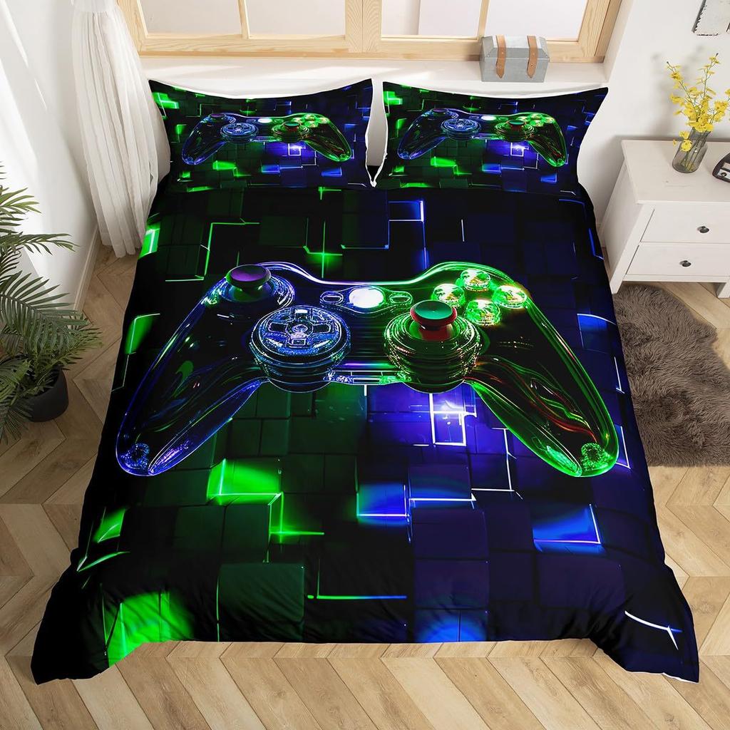 Red Gamepad 3D Digital Printing Three-Piece Bedding Quilt Cover