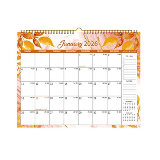 2026 Wall Calendar 14" X 11" Large Calendar with Hanging Hook January